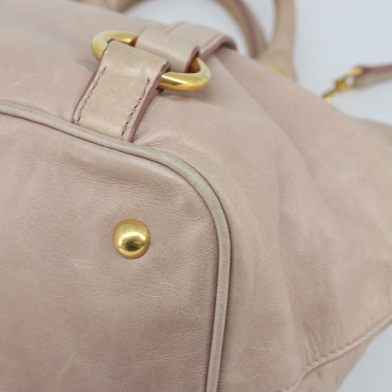 【日本直送】Miu Miu 手提包 皮革 兩用 粉金配色 正品 BAZ142M-14