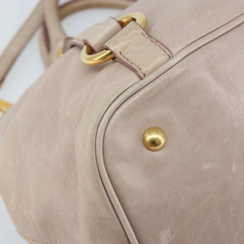 【日本直送】Miu Miu 手提包 皮革 兩用 粉金配色 正品 BAZ142M-15