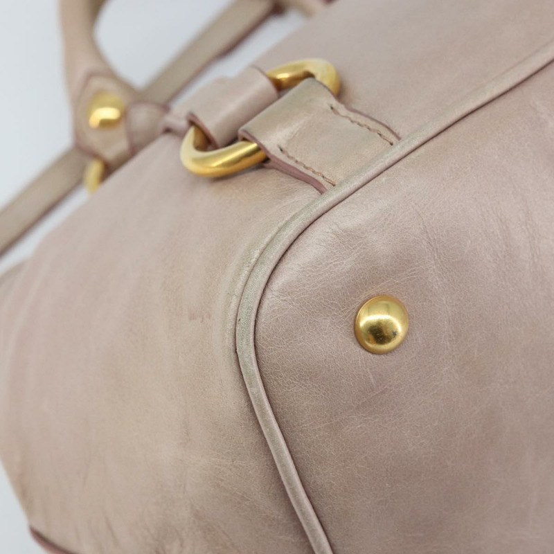 【日本直送】Miu Miu 手提包 皮革 兩用 粉金配色 正品 BAZ142M-17