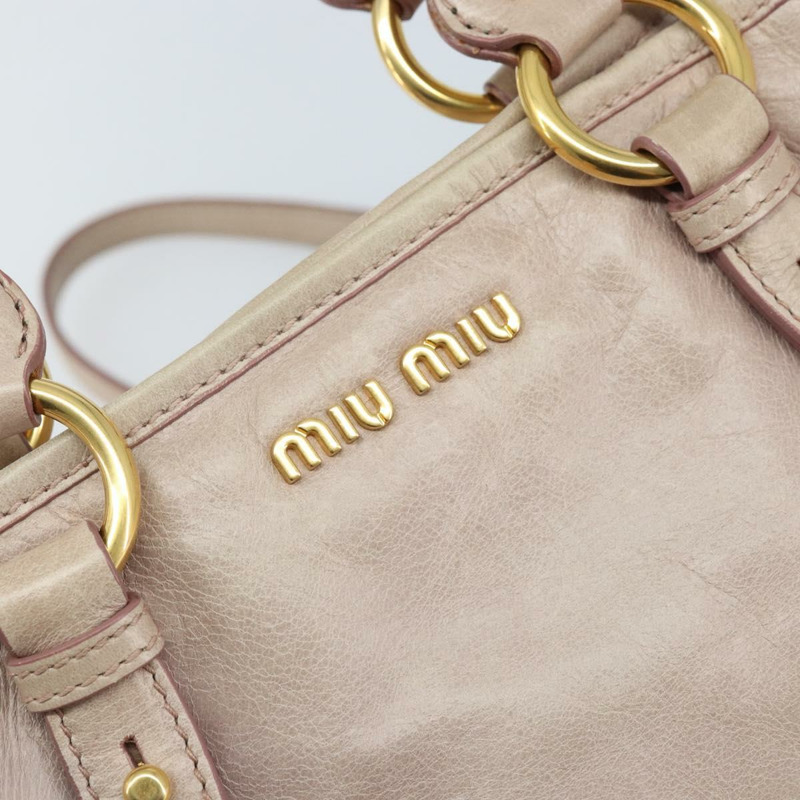 【日本直送】Miu Miu 手提包 皮革 兩用 粉金配色 正品 BAZ142M-18