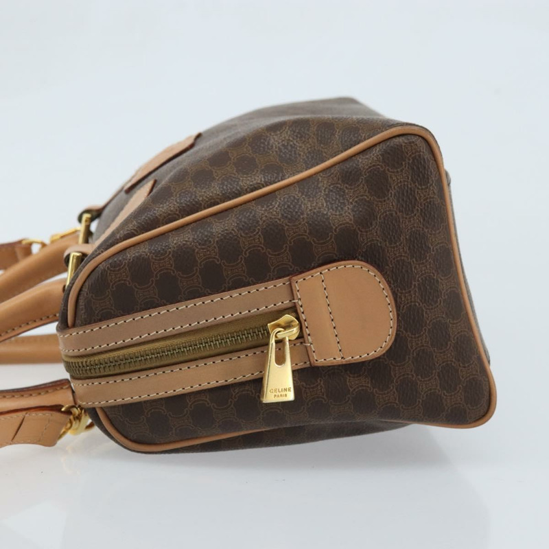 【日本直送】CELINE Macadam帆布手提包 PVC皮革 2way Brown Gold Auth BAZ164A-3