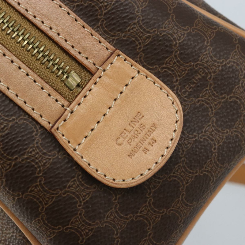 【日本直送】CELINE Macadam帆布手提包 PVC皮革 2way Brown Gold Auth BAZ164A-10