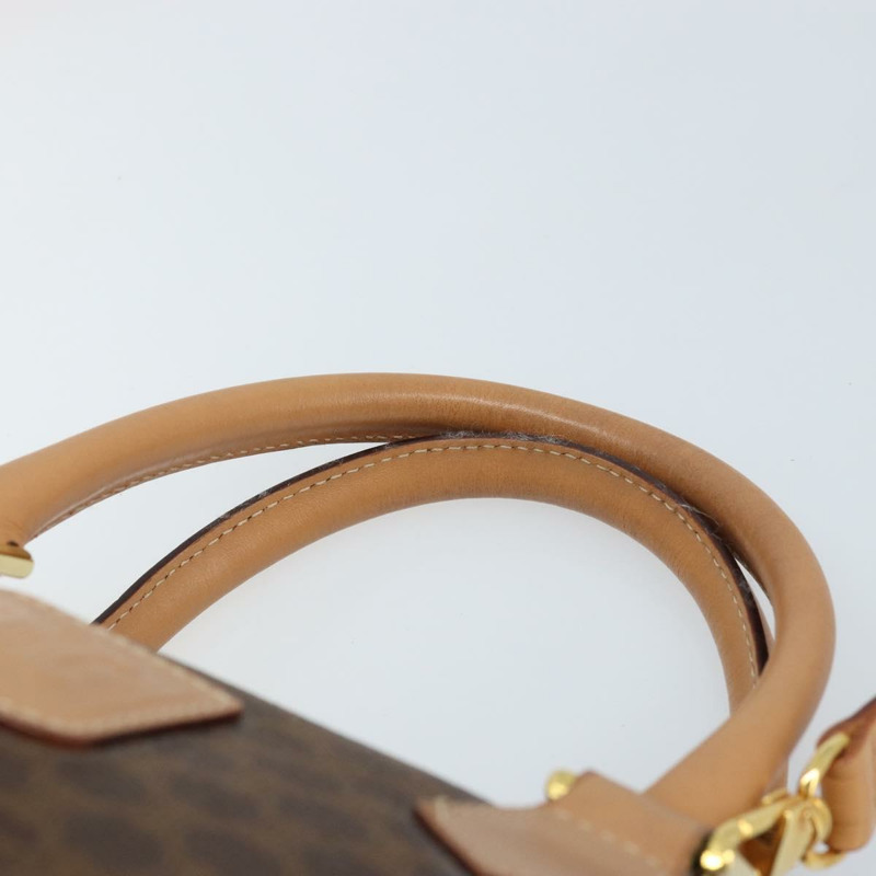 【日本直送】CELINE Macadam帆布手提包 PVC皮革 2way Brown Gold Auth BAZ164A-13