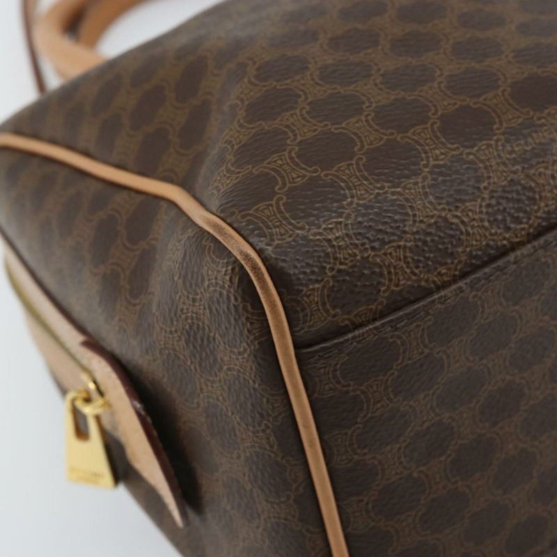 【日本直送】CELINE Macadam帆布手提包 PVC皮革 2way Brown Gold Auth BAZ164A-15