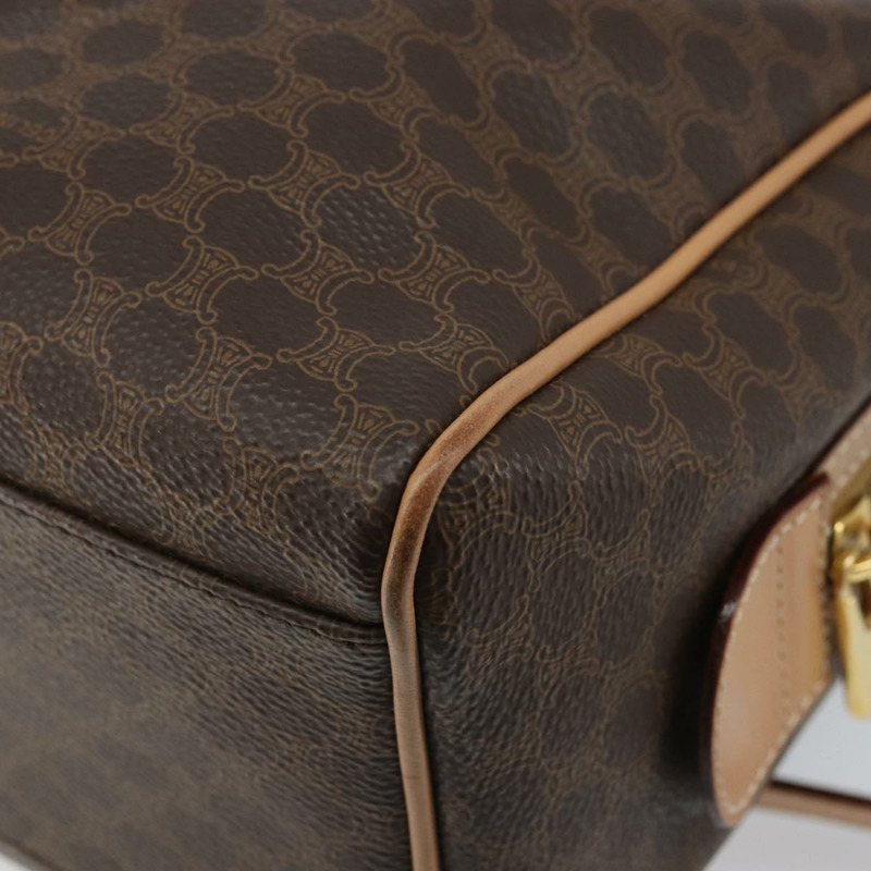 【日本直送】CELINE Macadam帆布手提包 PVC皮革 2way Brown Gold Auth BAZ164A-16