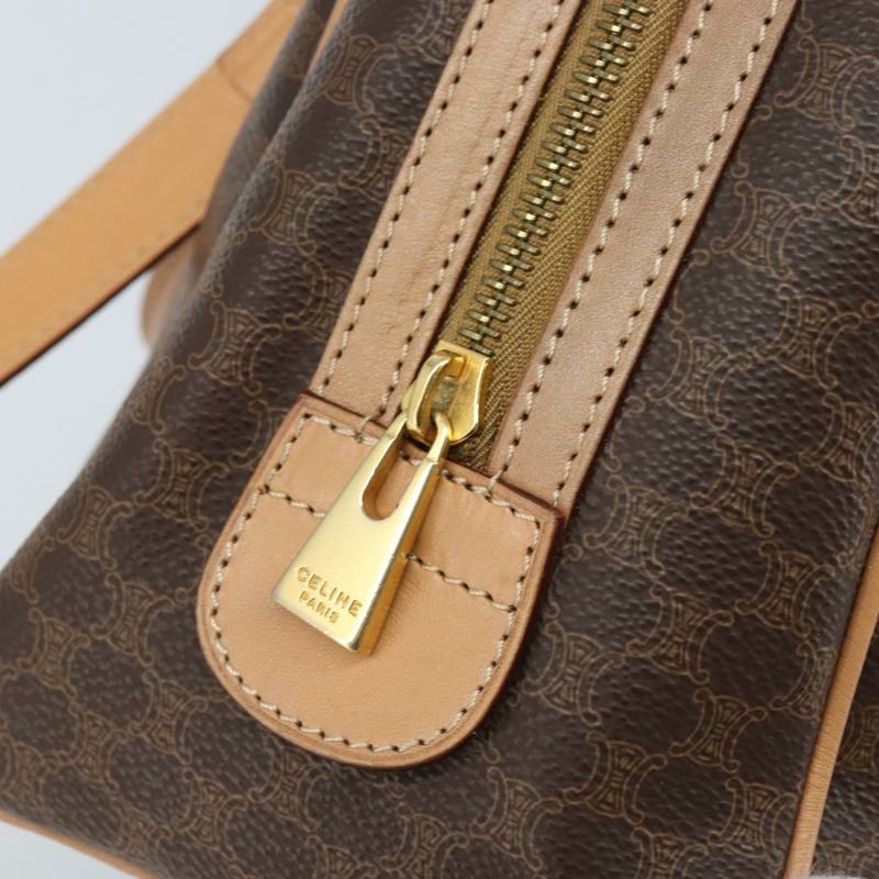 【日本直送】CELINE Macadam帆布手提包 PVC皮革 2way Brown Gold Auth BAZ164A-18