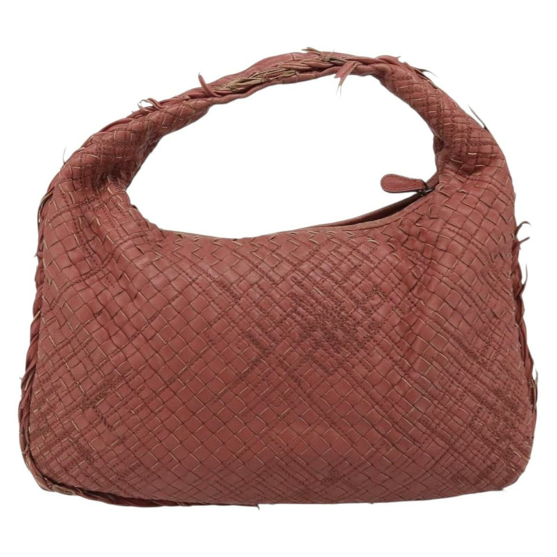 【日本直送】BOTTEGA VENETA INTRECCIATO Hobo 肩背包 皮革 紅色 銀色 正品 BAZ107A-1