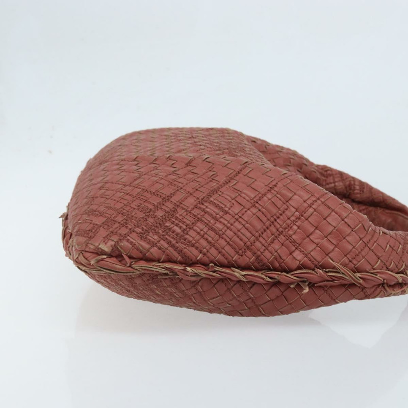 【日本直送】BOTTEGA VENETA INTRECCIATO Hobo 肩背包 皮革 紅色 銀色 正品 BAZ107A-2