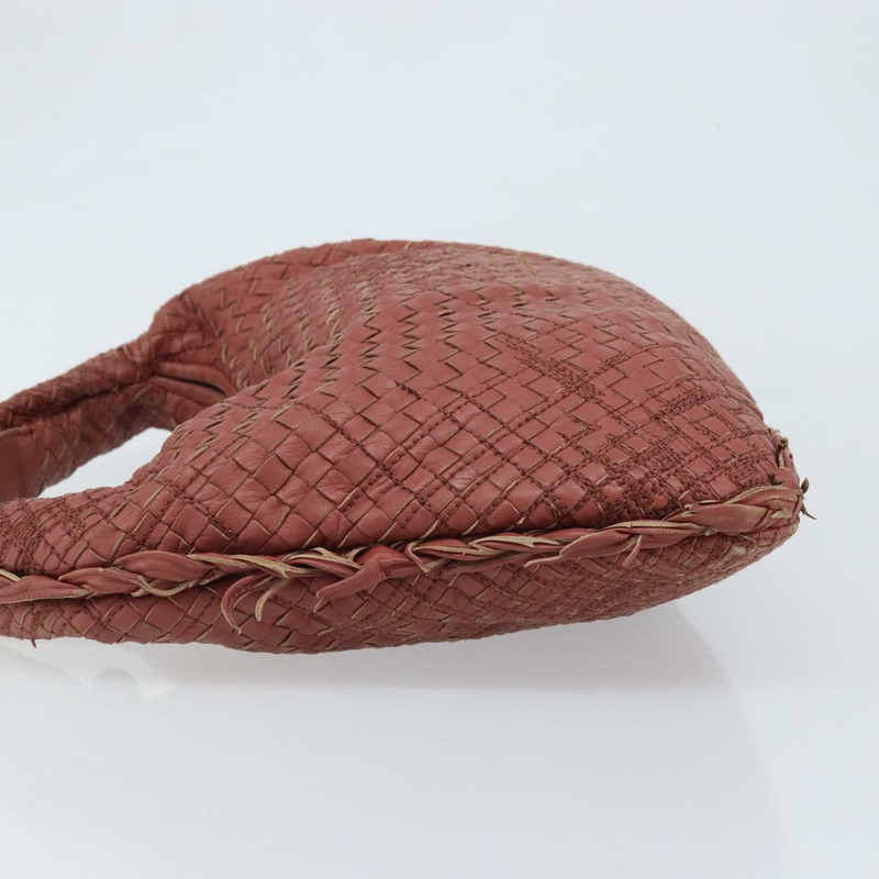 【日本直送】BOTTEGA VENETA INTRECCIATO Hobo 肩背包 皮革 紅色 銀色 正品 BAZ107A-3