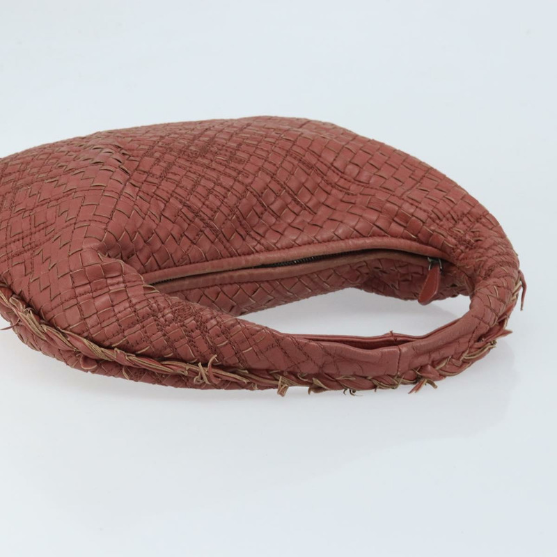 【日本直送】BOTTEGA VENETA INTRECCIATO Hobo 肩背包 皮革 紅色 銀色 正品 BAZ107A-6