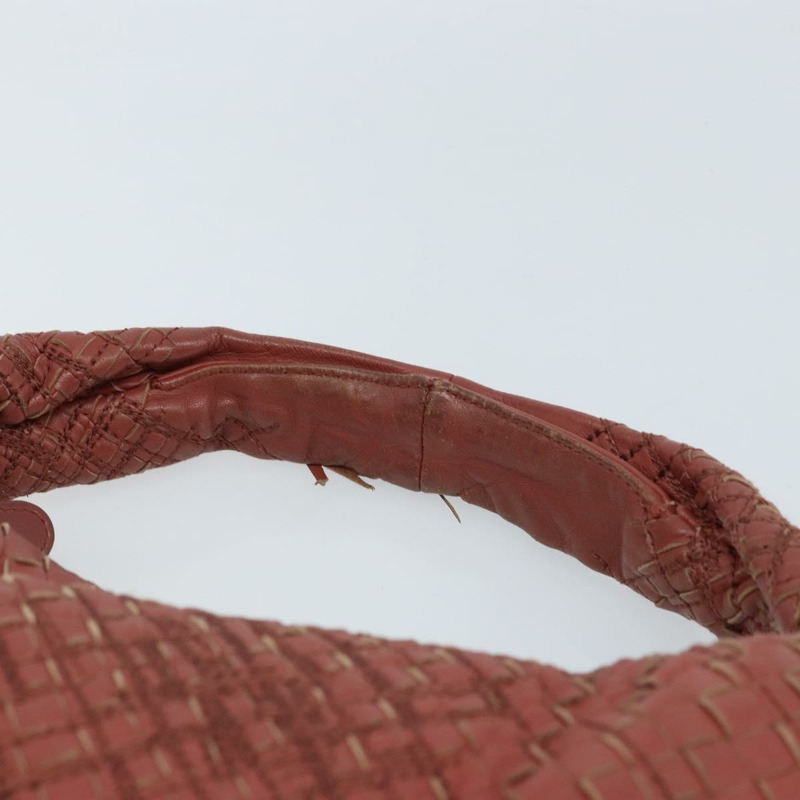 【日本直送】BOTTEGA VENETA INTRECCIATO Hobo 肩背包 皮革 紅色 銀色 正品 BAZ107A-7