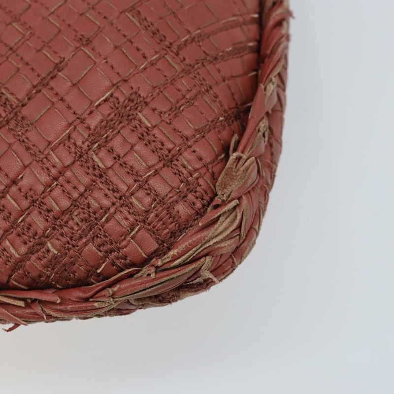 【日本直送】BOTTEGA VENETA INTRECCIATO Hobo 肩背包 皮革 紅色 銀色 正品 BAZ107A-9