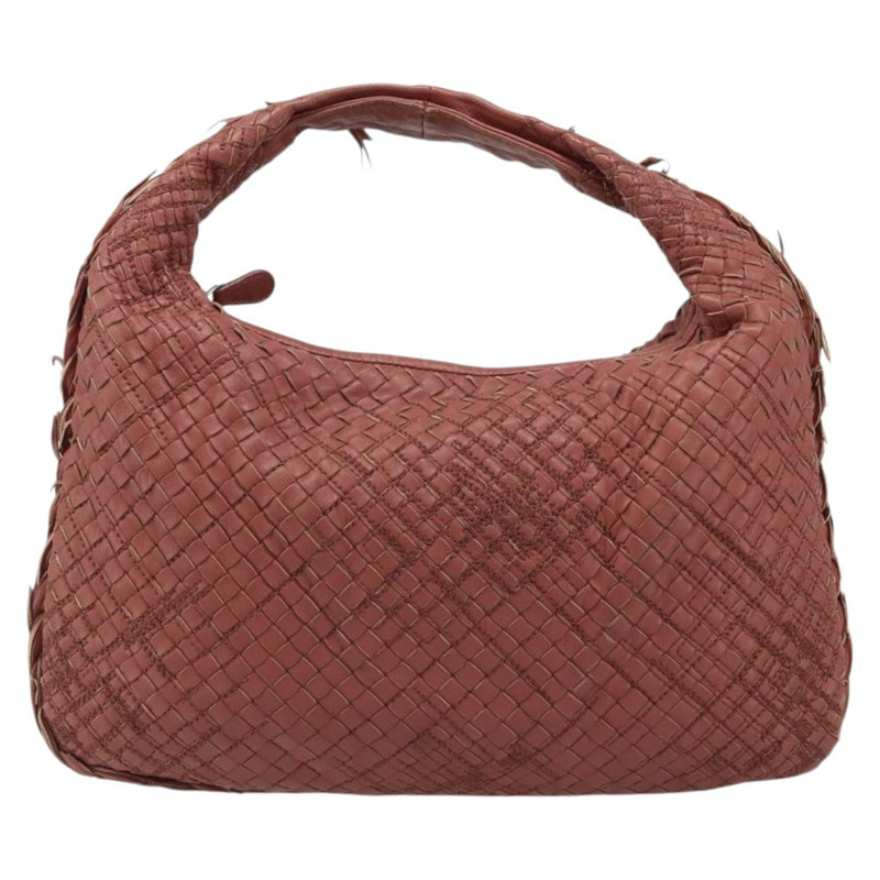 【日本直送】BOTTEGA VENETA INTRECCIATO Hobo 肩背包 皮革 紅色 銀色 正品 BAZ107A-12