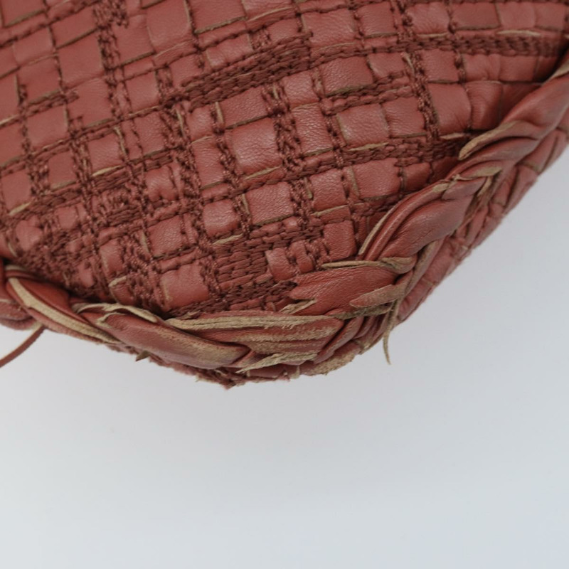 【日本直送】BOTTEGA VENETA INTRECCIATO Hobo 肩背包 皮革 紅色 銀色 正品 BAZ107A-14