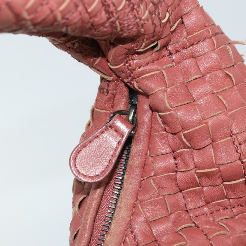 【日本直送】BOTTEGA VENETA INTRECCIATO Hobo 肩背包 皮革 紅色 銀色 正品 BAZ107A-16