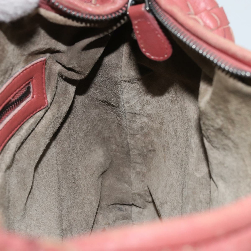 【日本直送】BOTTEGA VENETA INTRECCIATO Hobo 肩背包 皮革 紅色 銀色 正品 BAZ107A-18