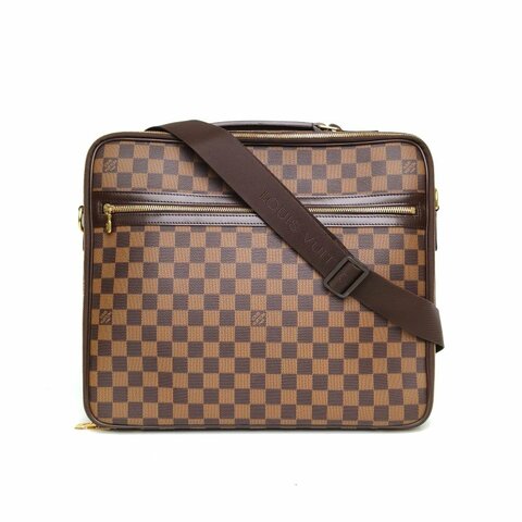 LOUIS VUITTON 棕色棋盤格PVC2008電腦包公文包肩背包