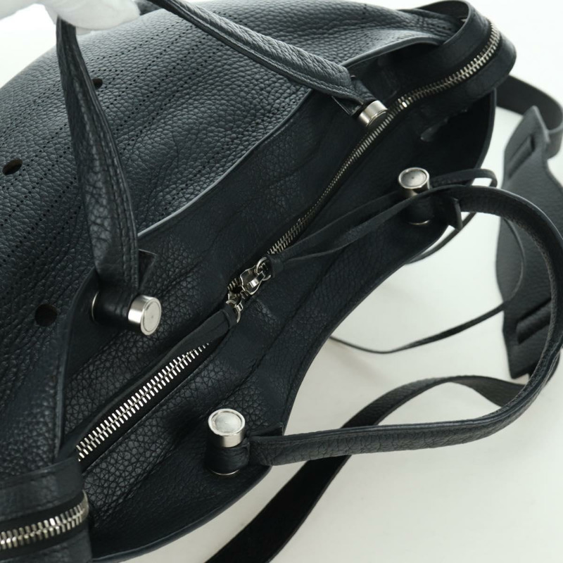【日本直送】BALENCIAGA Blackout City 手提包，皮革材質，兩用款，黑色/銀色，443514 am11187SAM-5