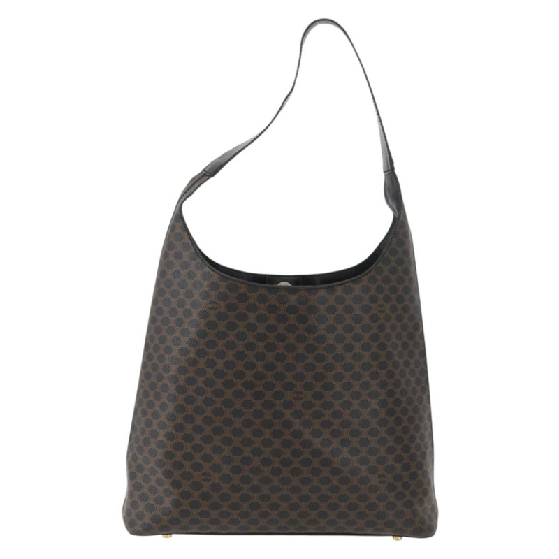 【日本直送】CELINE Macadam帆布肩背包 PVC皮革 黑色金色 正品 BAZ159A-12