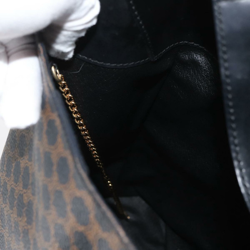 【日本直送】CELINE Macadam帆布肩背包 PVC皮革 黑色金色 正品 BAZ159A-18