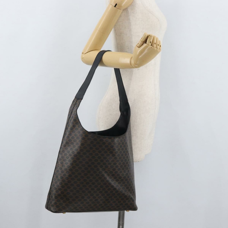 【日本直送】CELINE Macadam帆布肩背包 PVC皮革 黑色金色 正品 BAZ159A-21