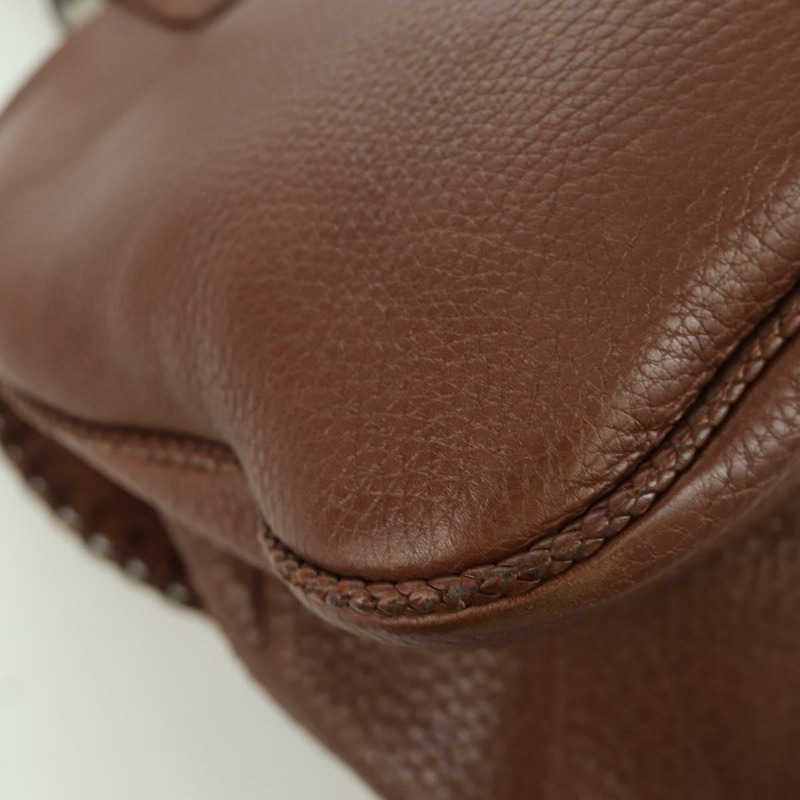 【日本直送】Christian Dior Gaucho 馬鞍形手提包，棕色銀色皮革，正品 BAZ225SAV-14