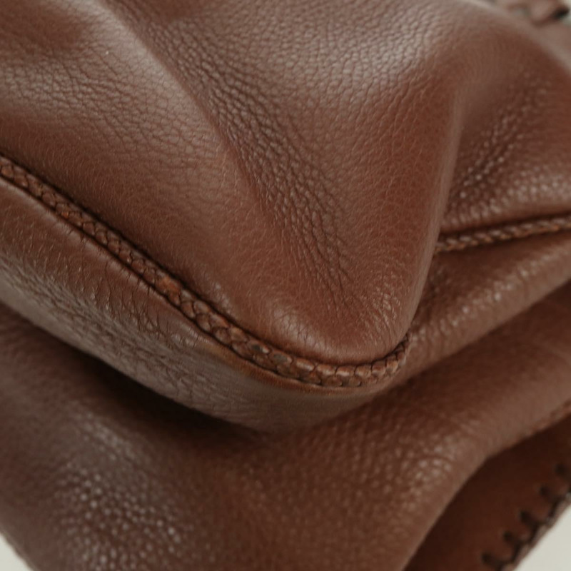 【日本直送】Christian Dior Gaucho 馬鞍形手提包，棕色銀色皮革，正品 BAZ225SAV-15