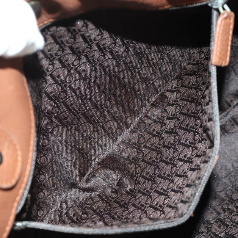 【日本直送】Christian Dior Gaucho 馬鞍形手提包，棕色銀色皮革，正品 BAZ225SAV-29