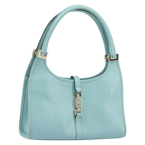 GUCCI Micro GG Supreme Jackie 手提包 PVC 淺藍色 銀色 002 1068 Auth mr2280A