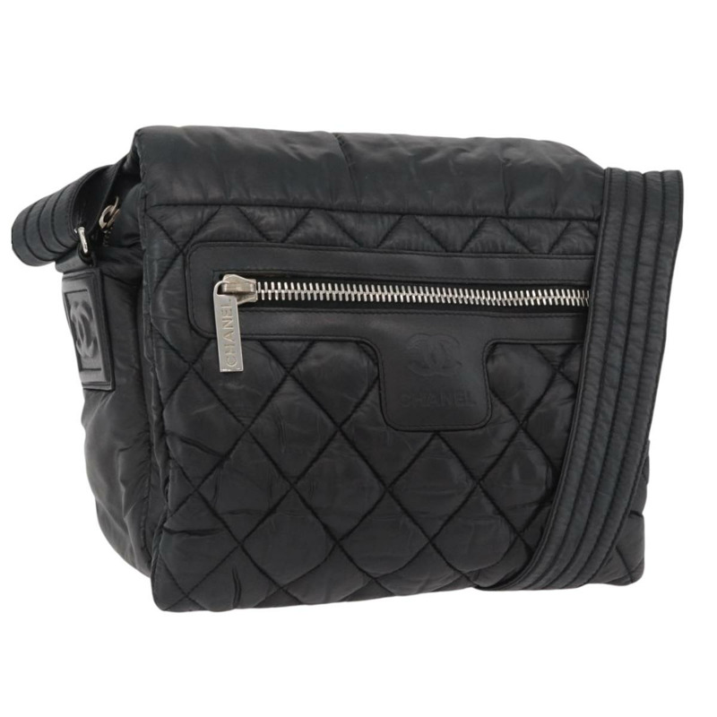 【日本直送】香奈兒 Cococoon 尼龍黑肩背包 CC Auth mr2250V-0