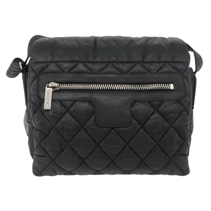 【日本直送】香奈兒 Cococoon 尼龍黑肩背包 CC Auth mr2250V-12