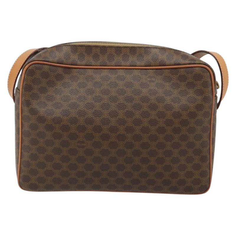 【日本直送】CELINE Macadam帆布肩背包 PVC皮革 棕色 金色 Auth mr2269A-1