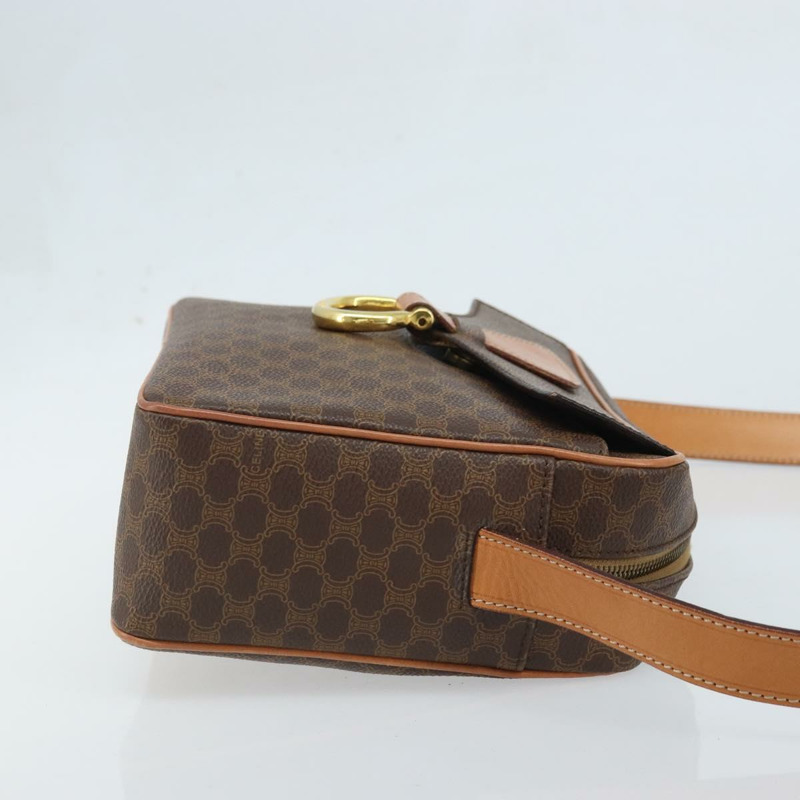 【日本直送】CELINE Macadam帆布肩背包 PVC皮革 棕色 金色 Auth mr2269A-2