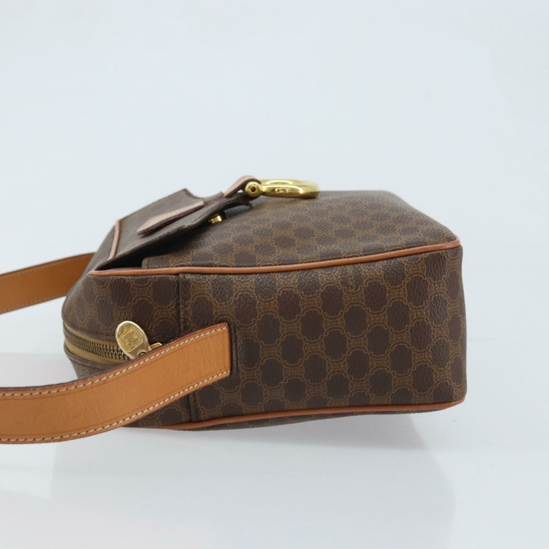 【日本直送】CELINE Macadam帆布肩背包 PVC皮革 棕色 金色 Auth mr2269A-3