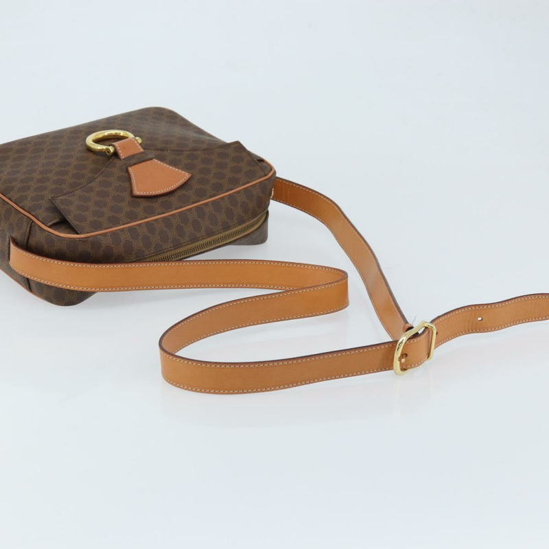 【日本直送】CELINE Macadam帆布肩背包 PVC皮革 棕色 金色 Auth mr2269A-6
