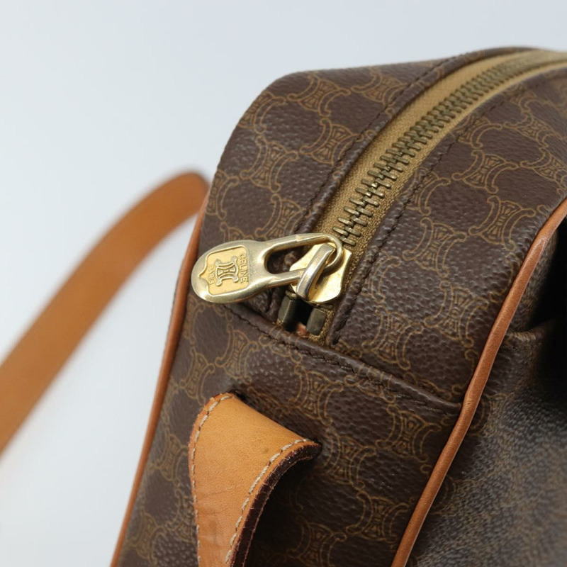 【日本直送】CELINE Macadam帆布肩背包 PVC皮革 棕色 金色 Auth mr2269A-9