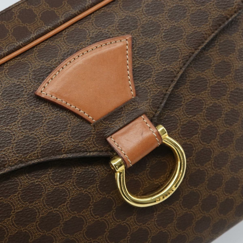 【日本直送】CELINE Macadam帆布肩背包 PVC皮革 棕色 金色 Auth mr2269A-16