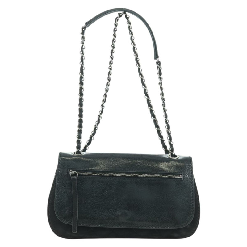 【日本直送】香奈兒 (CHANEL) Matelasse 鏈條包，黑色銀色雙C標誌，磨砂皮材質，正品 BAZ254SAV-1