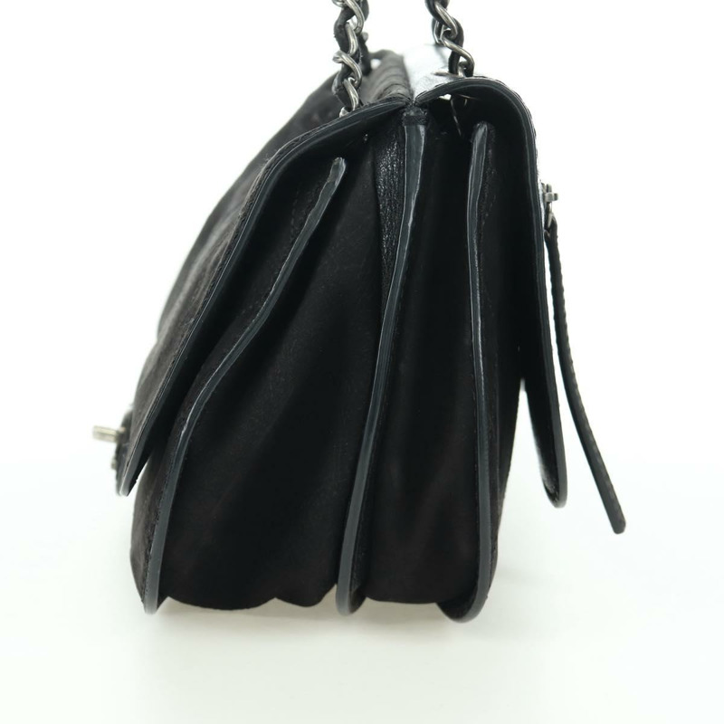 【日本直送】香奈兒 (CHANEL) Matelasse 鏈條包，黑色銀色雙C標誌，磨砂皮材質，正品 BAZ254SAV-2