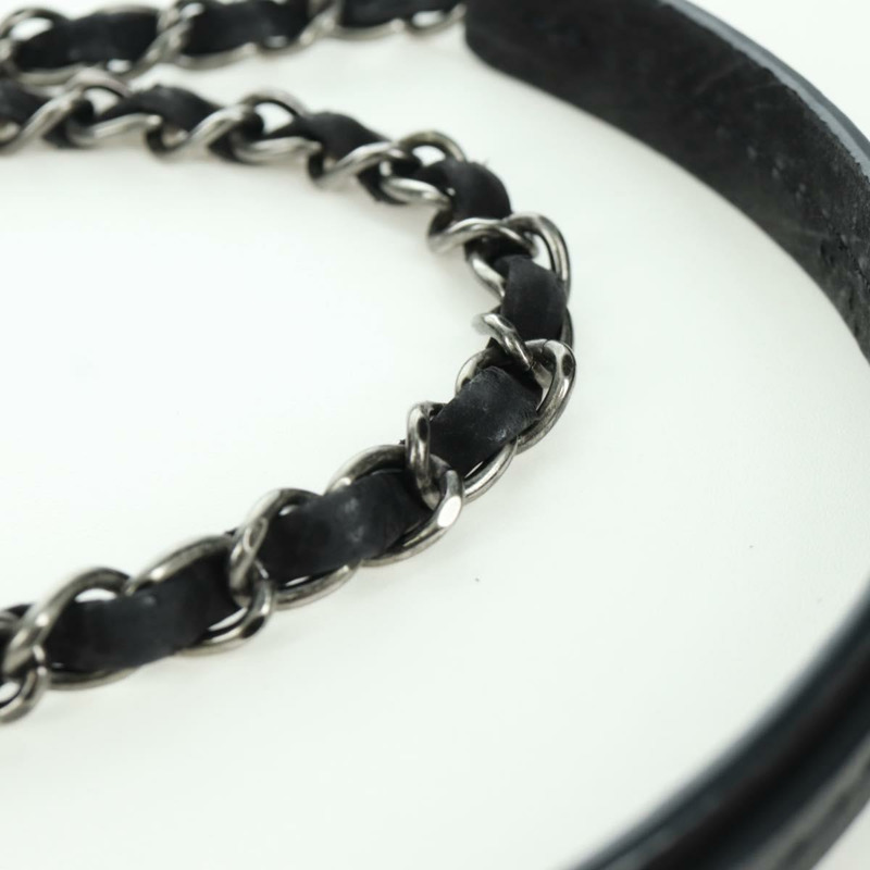 【日本直送】香奈兒 (CHANEL) Matelasse 鏈條包，黑色銀色雙C標誌，磨砂皮材質，正品 BAZ254SAV-8