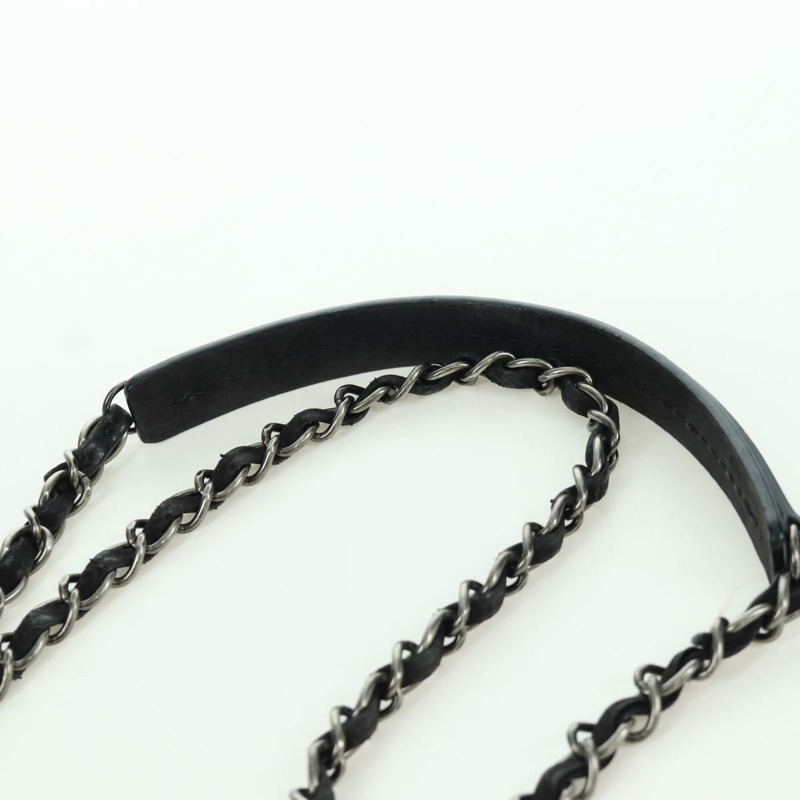 【日本直送】香奈兒 (CHANEL) Matelasse 鏈條包，黑色銀色雙C標誌，磨砂皮材質，正品 BAZ254SAV-13