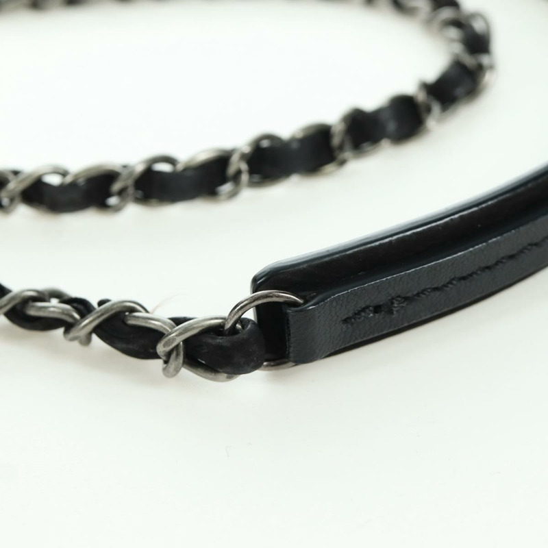 【日本直送】香奈兒 (CHANEL) Matelasse 鏈條包，黑色銀色雙C標誌，磨砂皮材質，正品 BAZ254SAV-14