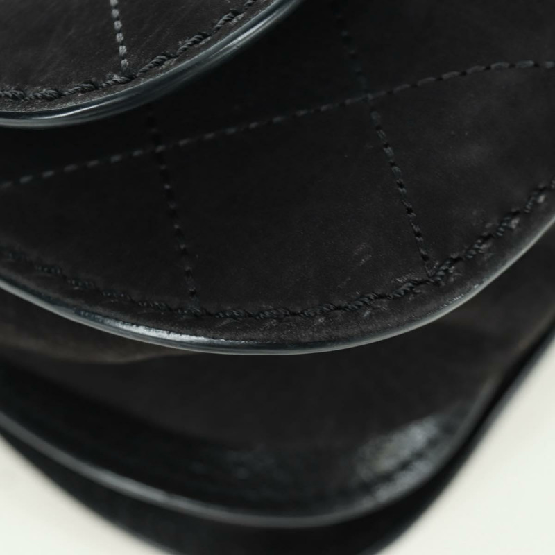 【日本直送】香奈兒 (CHANEL) Matelasse 鏈條包，黑色銀色雙C標誌，磨砂皮材質，正品 BAZ254SAV-15