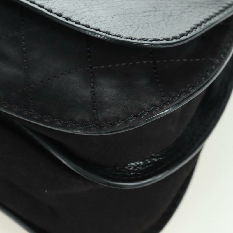 【日本直送】香奈兒 (CHANEL) Matelasse 鏈條包，黑色銀色雙C標誌，磨砂皮材質，正品 BAZ254SAV-18