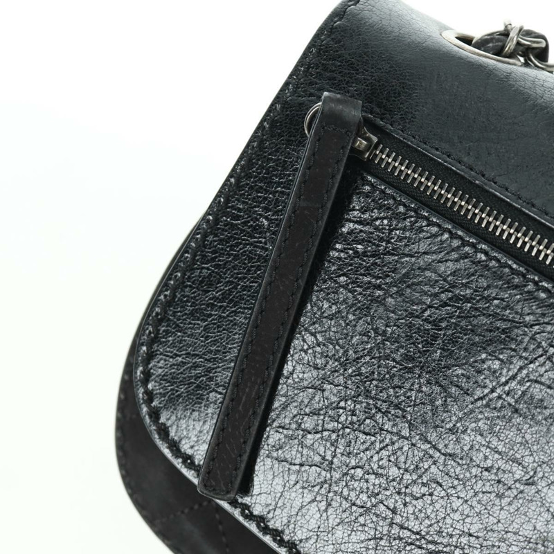 【日本直送】香奈兒 (CHANEL) Matelasse 鏈條包，黑色銀色雙C標誌，磨砂皮材質，正品 BAZ254SAV-19