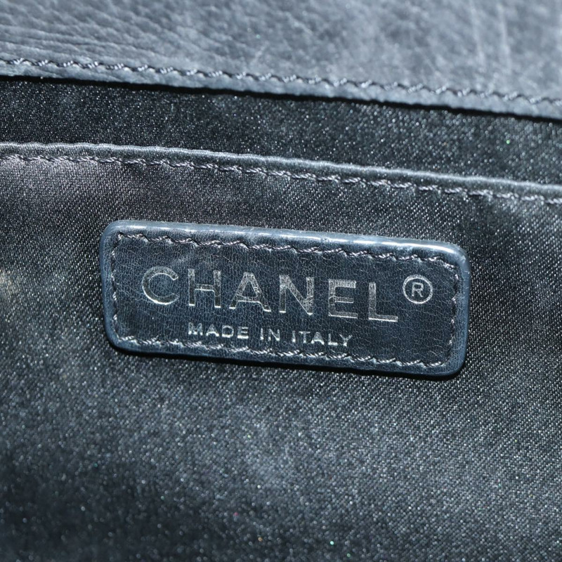 【日本直送】香奈兒 (CHANEL) Matelasse 鏈條包，黑色銀色雙C標誌，磨砂皮材質，正品 BAZ254SAV-25