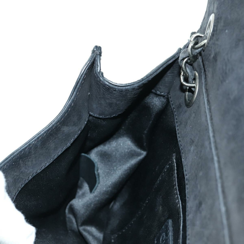 【日本直送】香奈兒 (CHANEL) Matelasse 鏈條包，黑色銀色雙C標誌，磨砂皮材質，正品 BAZ254SAV-27