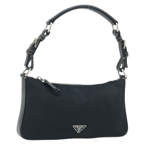 PRADA 單肩包 尼龍 黑色 銀色 正品 mr2217A
