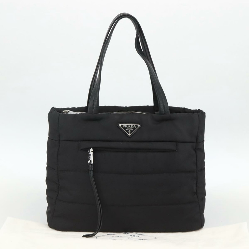 【日本直送】PRADA 尼龍托特包 黑色 銀色 正品 BA11792A-11