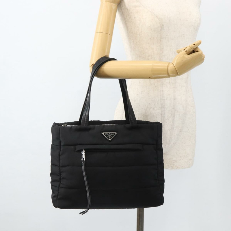 【日本直送】PRADA 尼龍托特包 黑色 銀色 正品 BA11792A-29